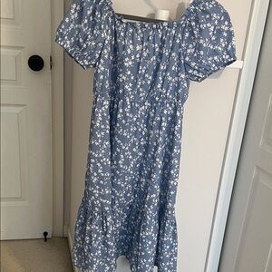 Blue Floral Kids Dress